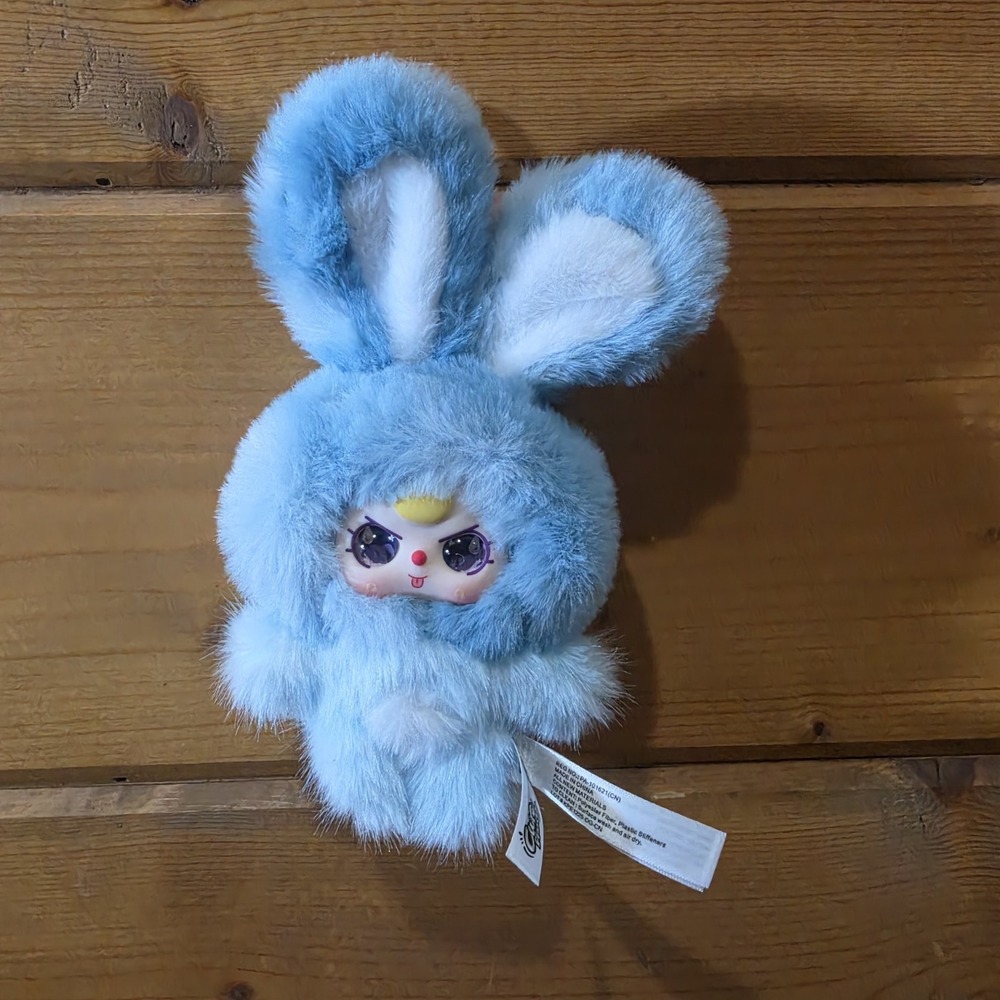 Lite Blue Pure Planeta Baby Three Keychain Plush Bunny